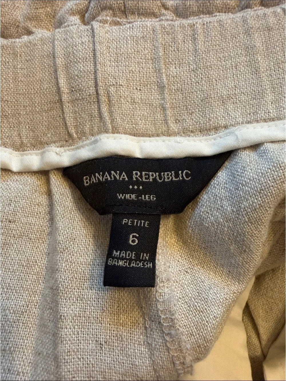 Banana Republic Wide Leg Linen-Blend Pants in Light Beige